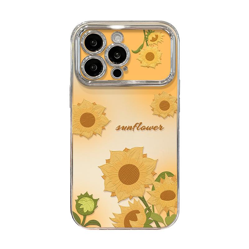 Ins Flower Bracelet Applicable To IPhone15 Apple Phone Case 14pro Electroplating Large Window 13 Silicone 16