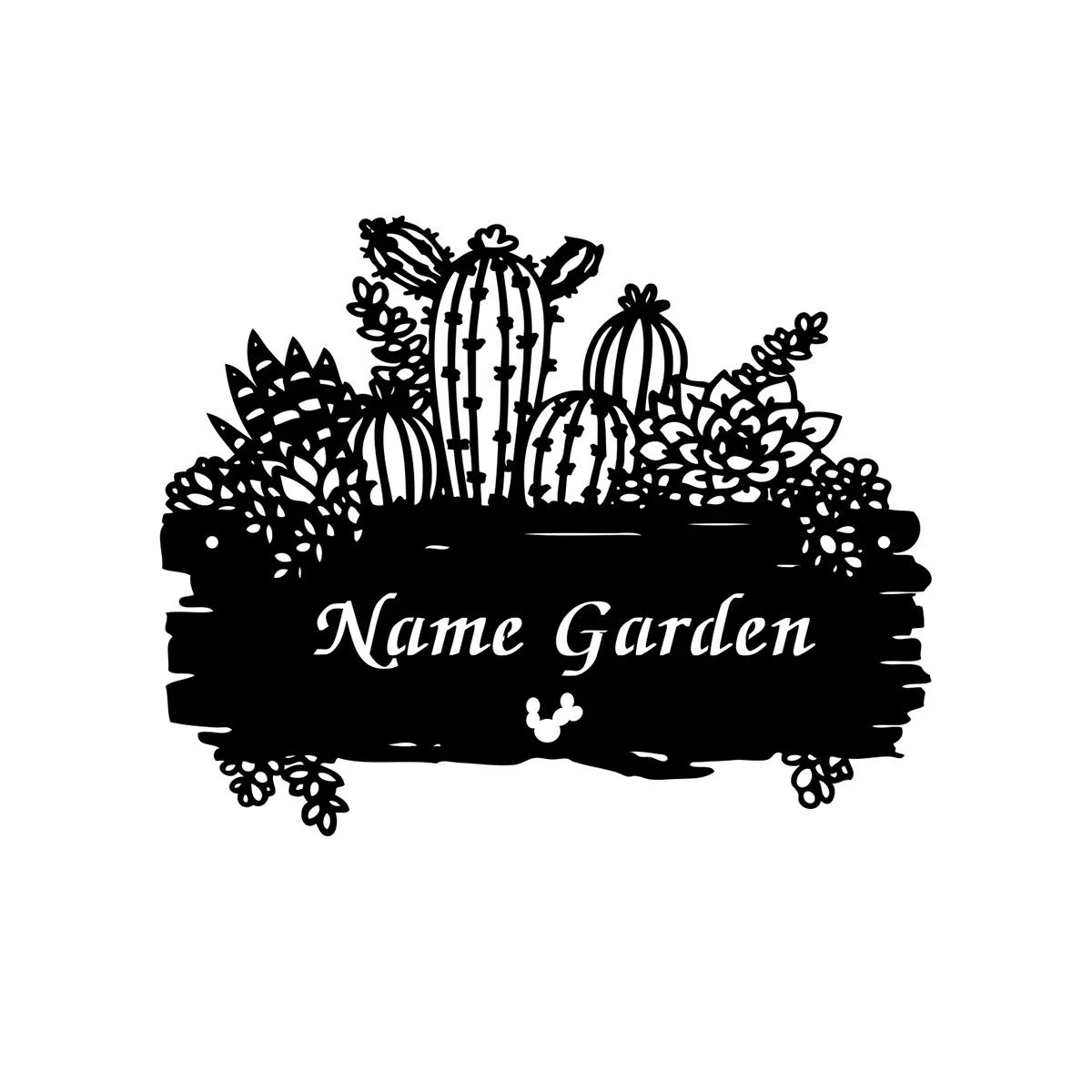 Cactus Metal Sign Personalized Cactus Wall Decor Garden Gift for Cactus Lover Gardener Housewarming