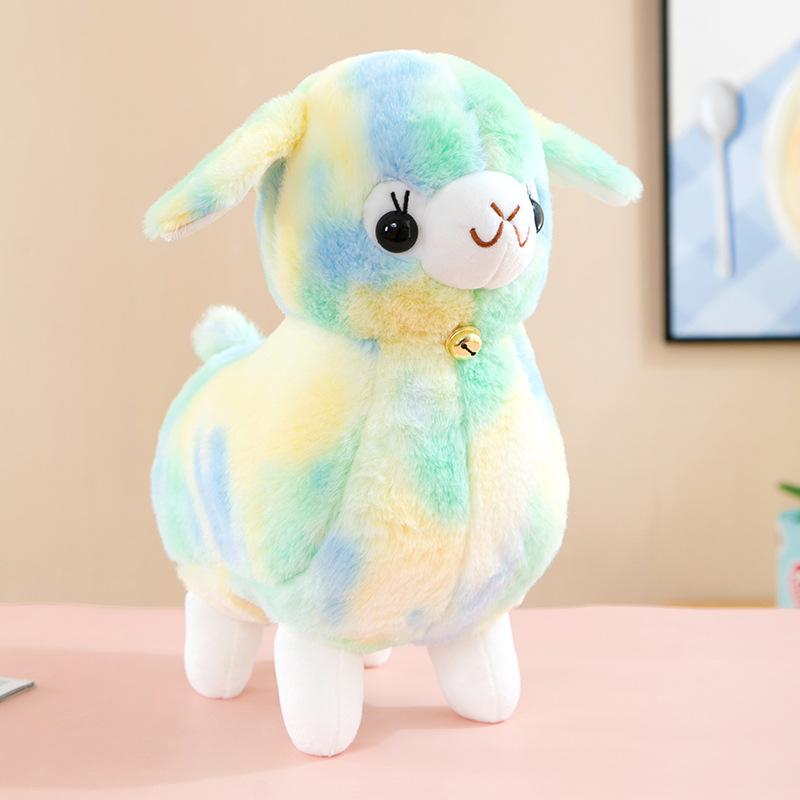 New colorful lamb doll plush toy cute alpaca doll throw pillow children's birthday gift grab machine doll