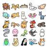 50 Cartoon Animal Stickers Set: Cute, Hand-Painted, Waterproof Decorative for Stationery & Planners