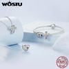 WOSTU 925 Sterling Silver Vintage Cross Pendant Heart Charm elephant Cat Beads Fit DIY Bracelet Necklace Retro Jewelries Gift