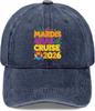 Mardi Gras Cruise 2026 Baseball Cap Washed Polyester Casual Snapback Hat Unisex Adult
