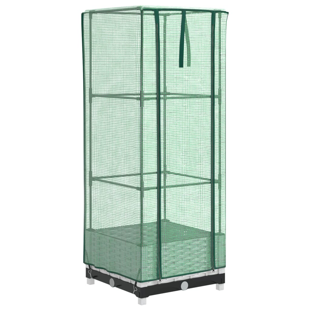 Vidaxl Raised Planter with Greenhouse, Rattan Look, 40X40X123 Cm