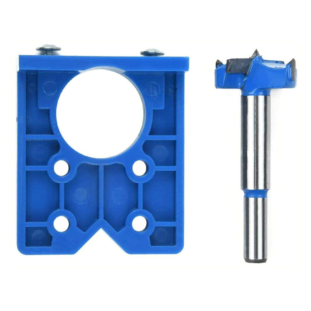 Hinge Hole Drilling Guide Locator 35mm Dowel Jig ABS Hinge Jig Hole Saw for Wood Drill Furniture Hinge Installation Woodworking