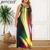 BITCED Women's Fashion Summer Spring Sleeveless U-Neck Casual Dresses