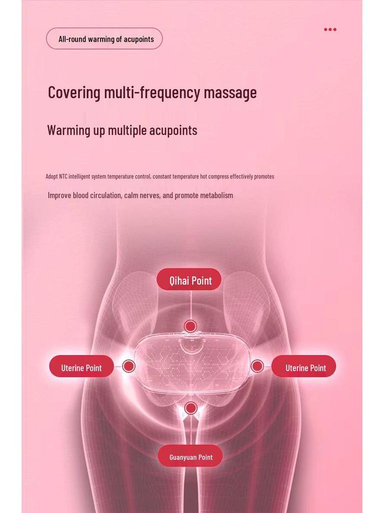 Rechargeable Women's Menstrual Heating Waist Belt with Vibration Massage