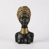Afrikanische Frau Büste Skulptur Harz Statue Glänzend mit Halsringen für