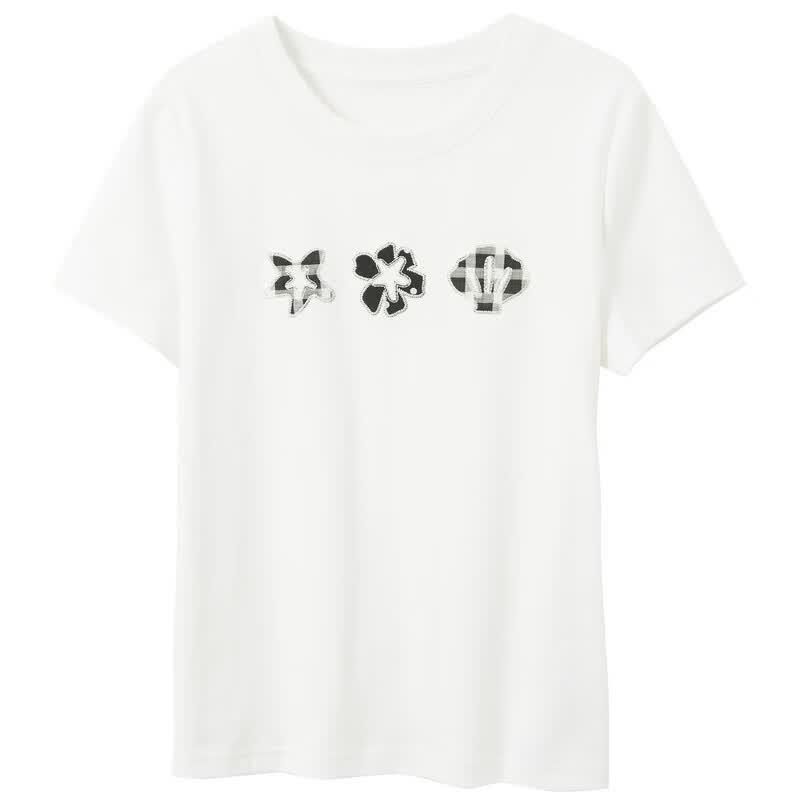 SanCai Women's 2026 Summer Embroidered T-Shirt