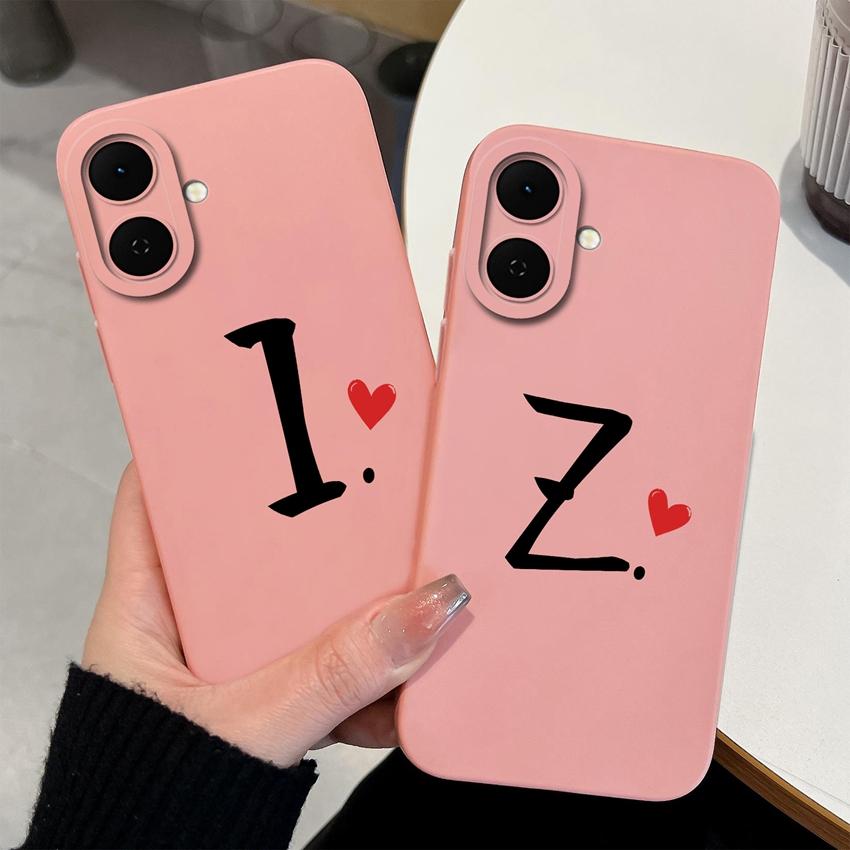 Pink Black Couple Style Phone Cover For Tecno Spark Go 2 3 1 1S Case Simple Letter Housing Soft Silicone Anti Slip Durable Shell