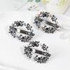 Korean Rhinestone Flower Spring Clip Pearl Half-tied Hair Clip Elegant Temperament Top Clip Exquisite Round Medium Ponytail Clip