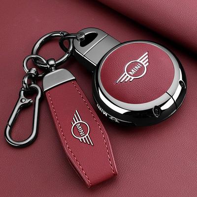 Leather For BMW MINI COOPER S ONE JCW F54 F55 F56 F57 F60 CLUBMAN COUNTRYMAN Car Remote Key Cover Case Shell Protector Keychain
