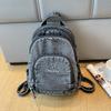 Lightweight Denim Backpack Women's Outdoor Travel Multifunctional Chest Bag Shoulder Crossbody Bag