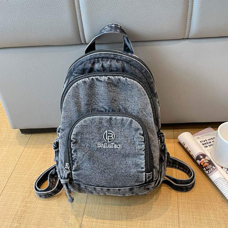 Lightweight Denim Backpack Women's Outdoor Travel Multifunctional Chest Bag Shoulder Crossbody Bag