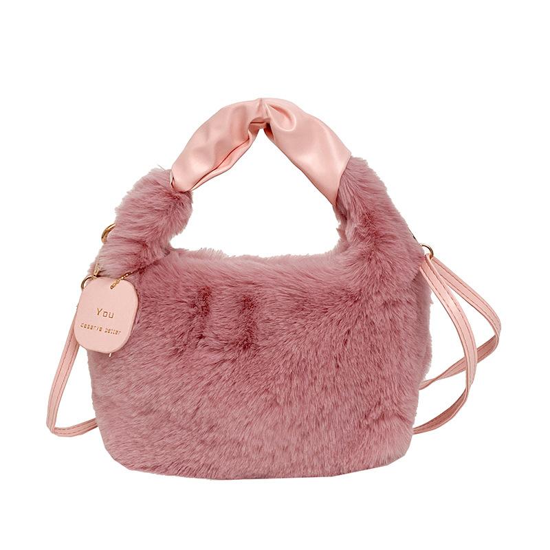 Autumn and winter new high-end texture portable plush bag women's simple fashion trend messenger bag shoulder bag