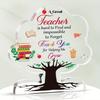 Tree Shaped Acrylic Plaque Teacher Appreciation Thank You Gift Inspirational Desk Ornament Home Office Decor Graduation Present