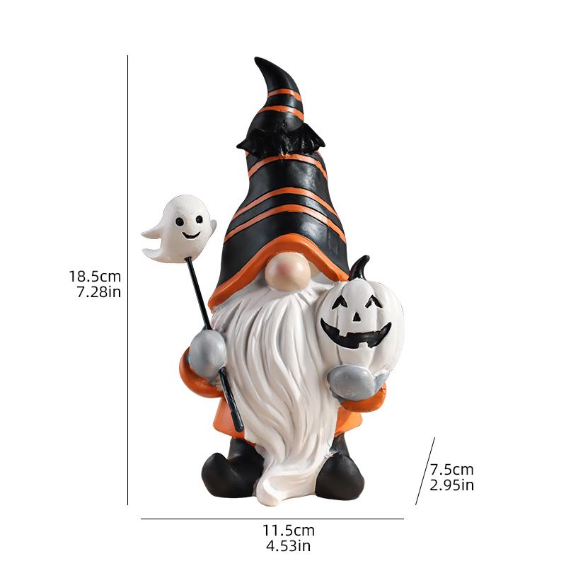 Halloween Resin Gnome Wizard Fairy Figurine for Home Bedroom Living Room Holiday Decoration