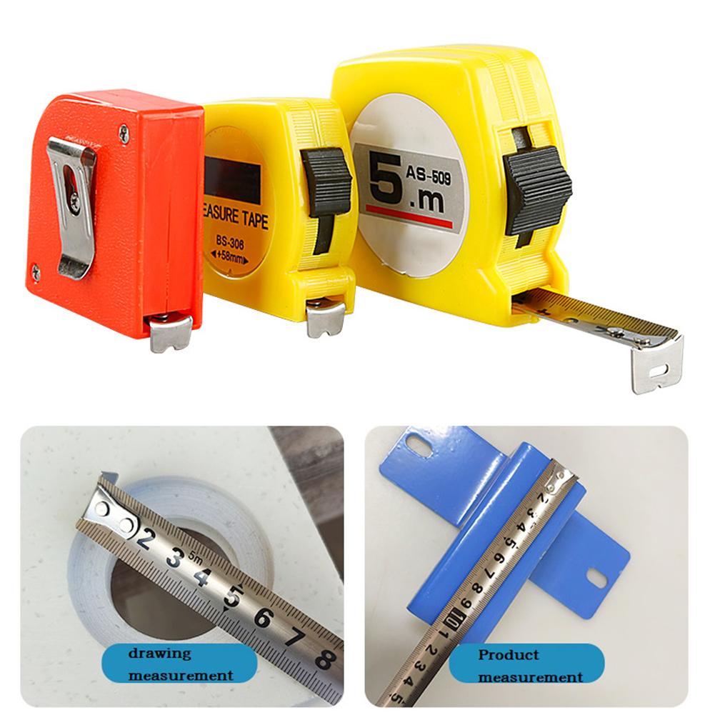 ABS+Stainless Steel Tape Measure Portable Red Yellow 1 Pcs