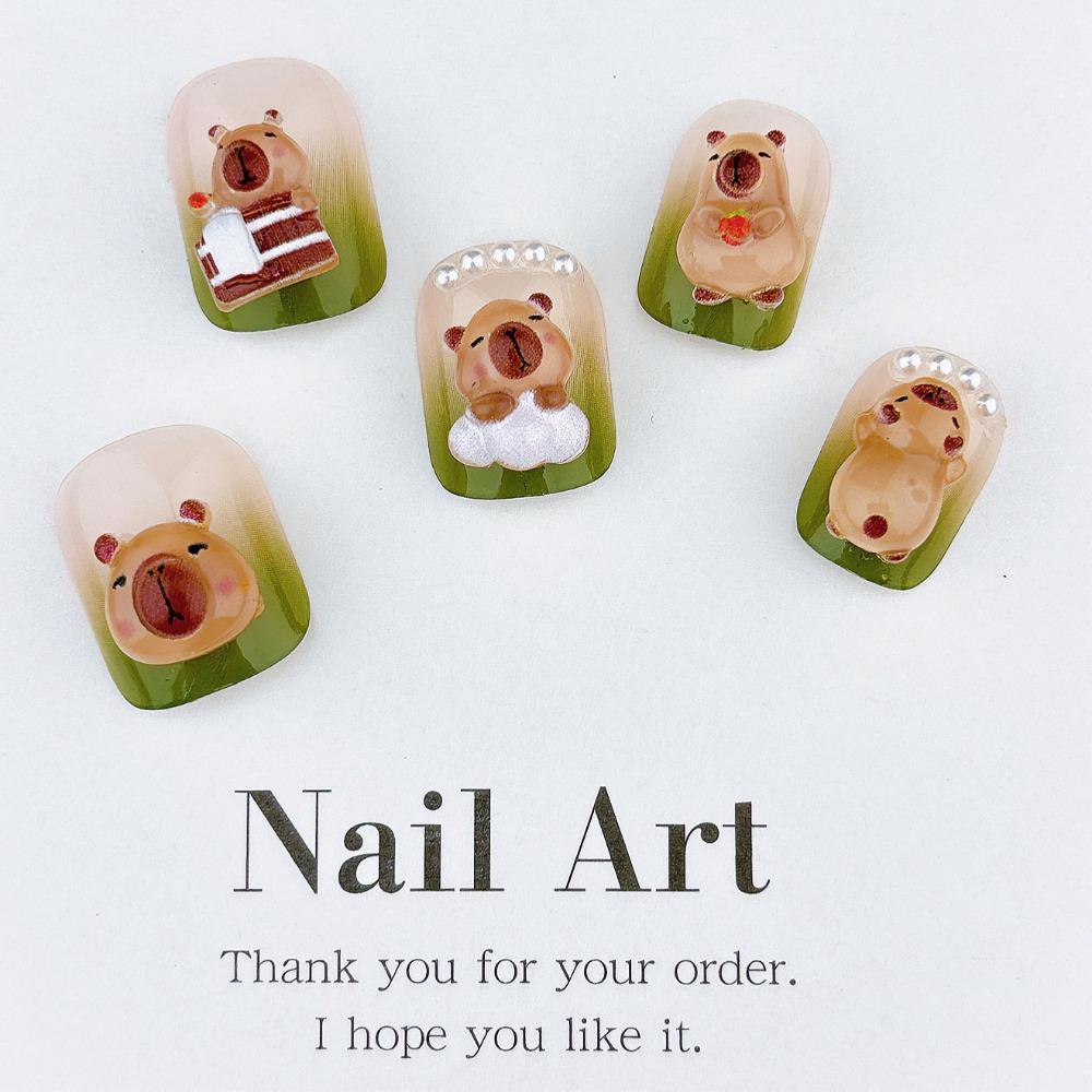 50Pcs Resin Nail Resin Drill Ornaments Cartoon Nail Accessories New Nail Art Ornaments