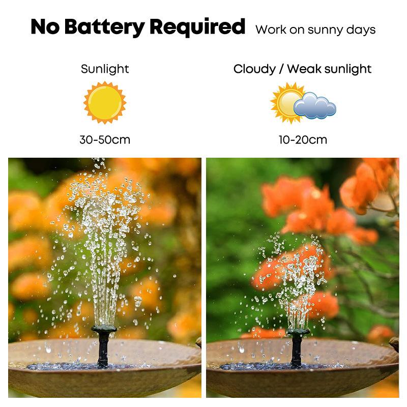 Solar Fountain Pump Energy-saving Plants Watering Kit Colorful Solar Fountain Bird Bath Fountain Outdoor Pool Garden Decoration