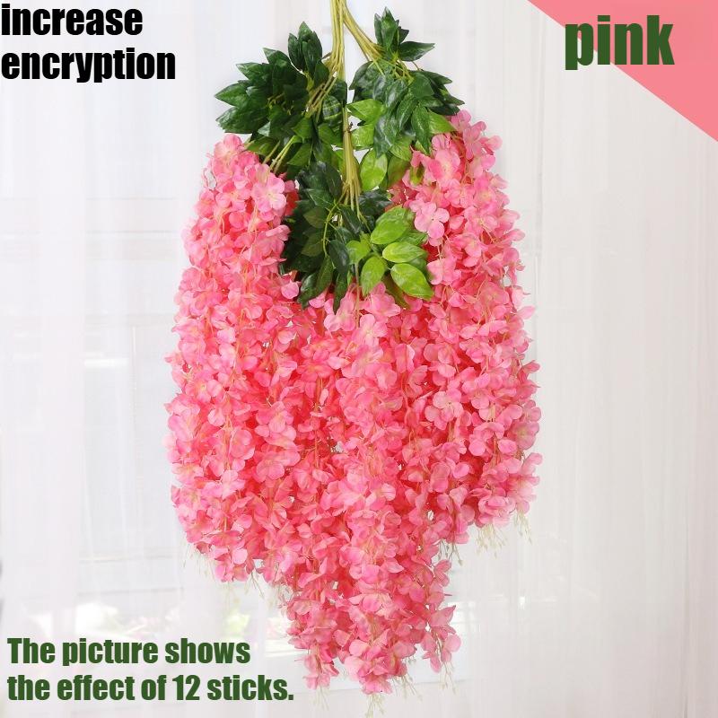 Wisteria Hanging Flowers Artificial Fake Decorative Vine Garland for Bedroom Wall Decor Lush Greenery Fake Flower Vines 3.6 Ft