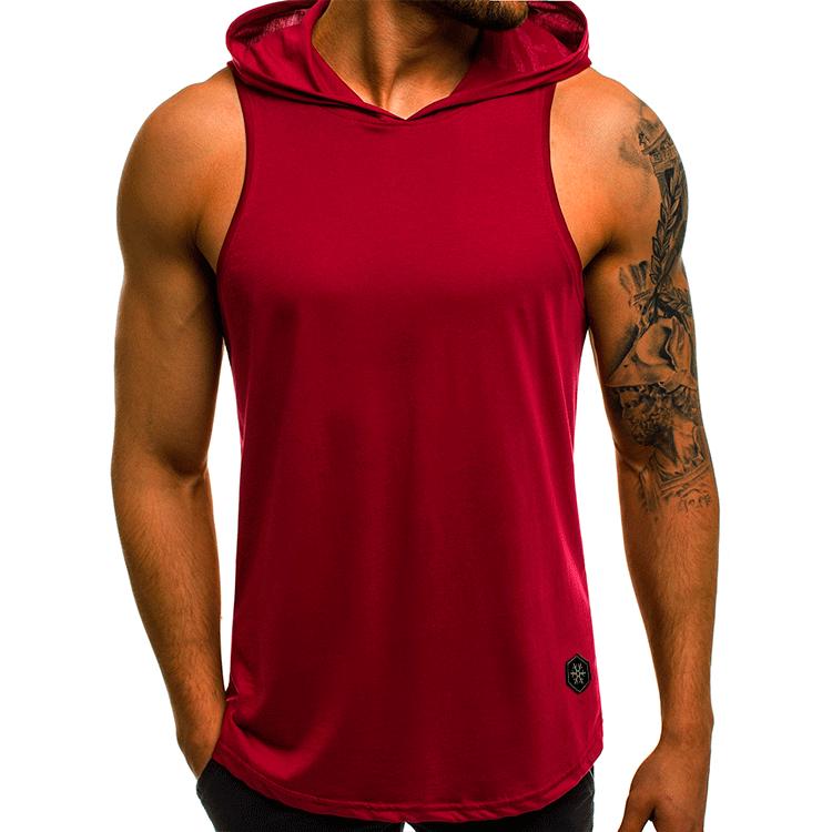 Men S Slim Breathable Sleeveless Hooded Sports Vest