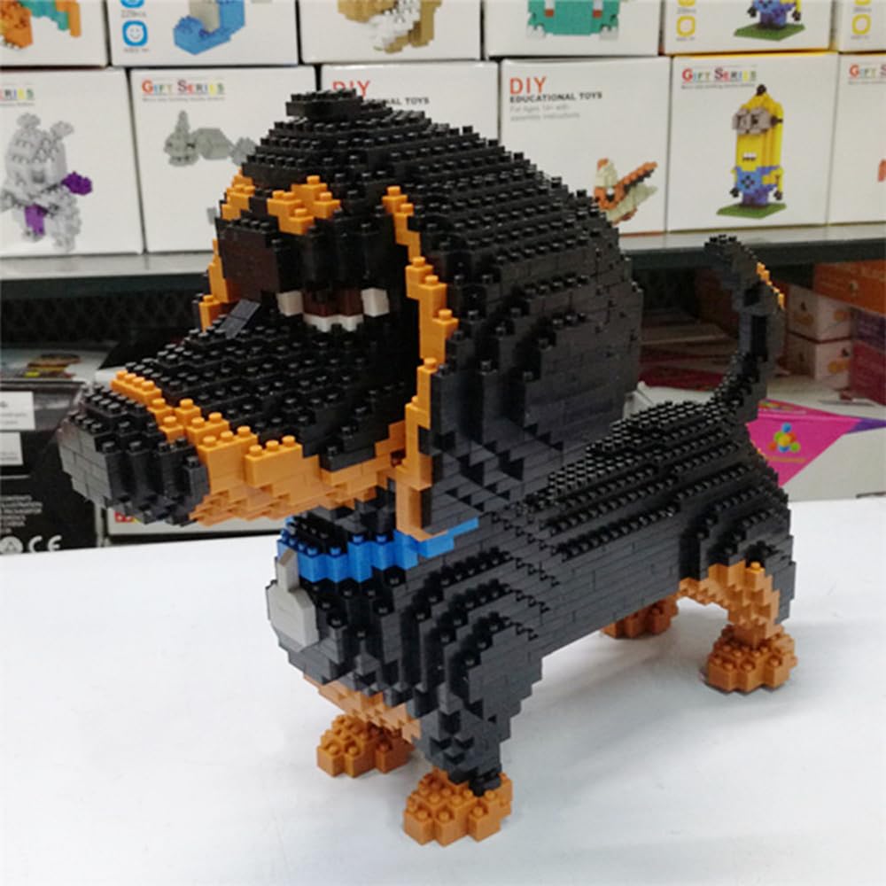 BALODY Block Dog Stavebnice Animal Mini Block Dětské DIY dárek k montáži (Jezevčík)