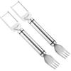 Dual Head Watermelon Fork Cutter Slicer Tool for Home Kitchen Gadget Melon Cube Cutter 2-in-1 Stainless Steel Fruit Cutter