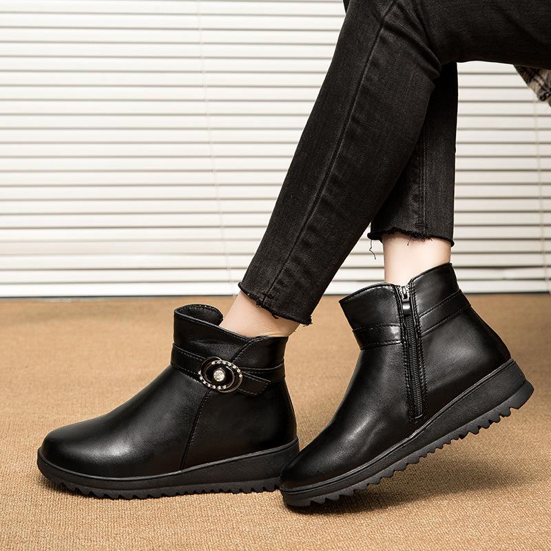 Scarpe invernali in pelle velluto cotone caldo casual da esterno stivali da neve scarpe in cotone