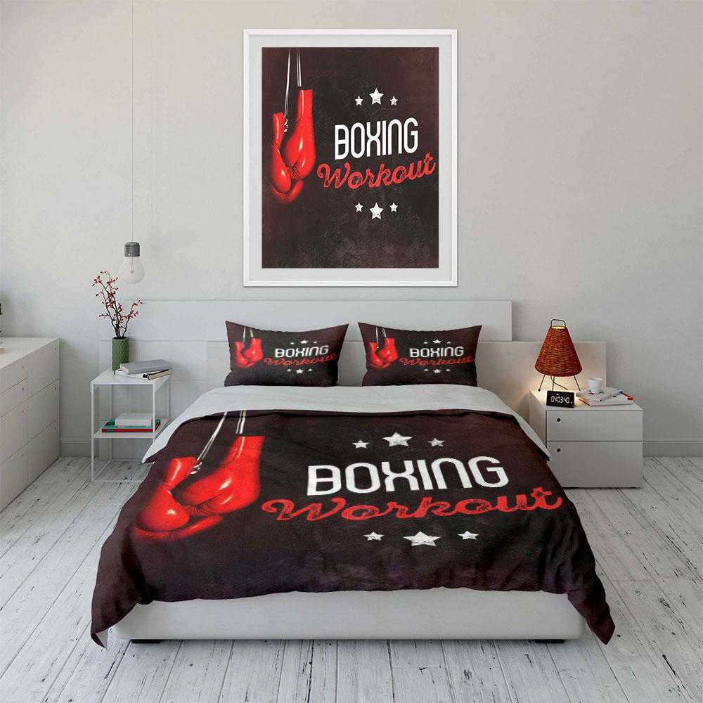 Boxing gloves and stars. Bedding sets Duvet cover sets Duvet covers Pillowcases(1*Duvet Cover 2*Pillowcases without duvet insert)