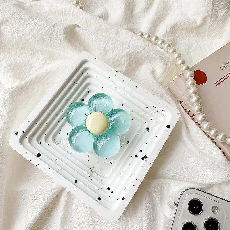 3D Niedlicher transparenter Blumenbogen-Fingerring-Griptok-Telefonhalter für iPhone-Stützbuchse Pocket Grip Tok-Ständerhalterung