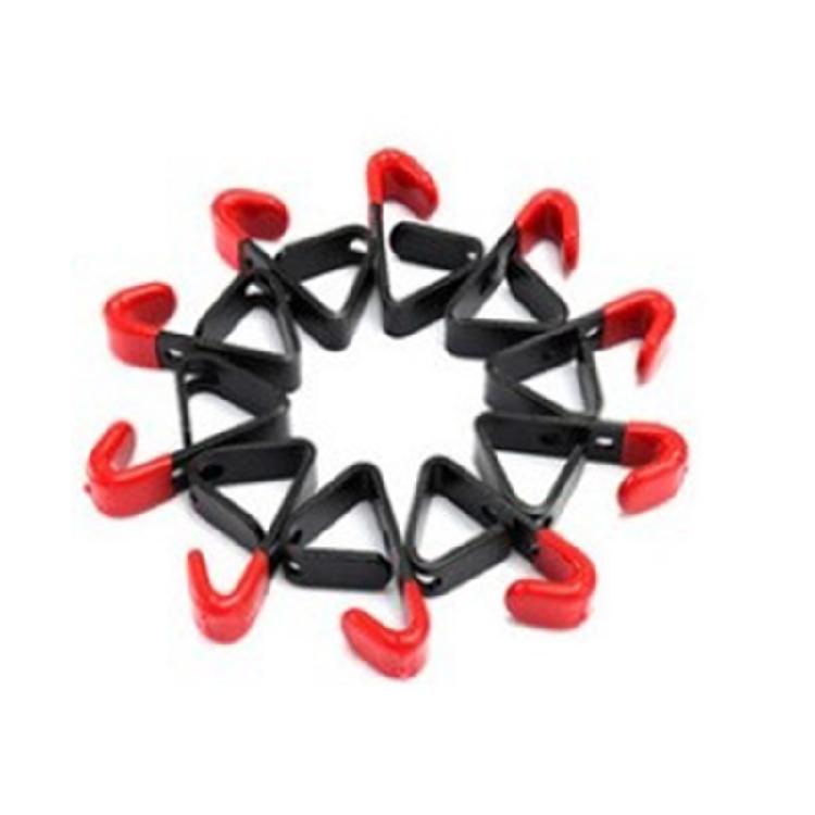 Black+Red Clip Hook Tool Organizers Steel Wall Mount Hooks 10 Pack Hooks