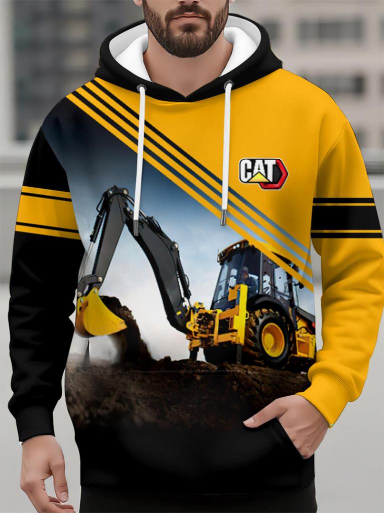 Vintage Mikina pro Muže Podzimní Ležérní Trička s Dlouhým Rukávem Potisk Nákladního Auta Topy Módní Streetwear Oversized Pánské Mikiny y2k Oblečení