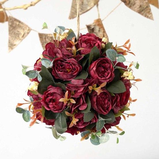 Portable Lightweight Fashion Versatile Reusable Artificial Rose Flower Ball Hanging Flower Ball