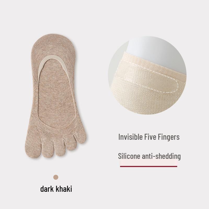 Women's Summer Cotton Five-Toe No-Show Socks – Odor-Proof, Seamless, Heel-Grip, Low-Cut and Lightweight