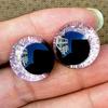 100pcs/bag 18mm Round Glitter Fabric Plastic 3D Comical Round Glitter Toy Eyes