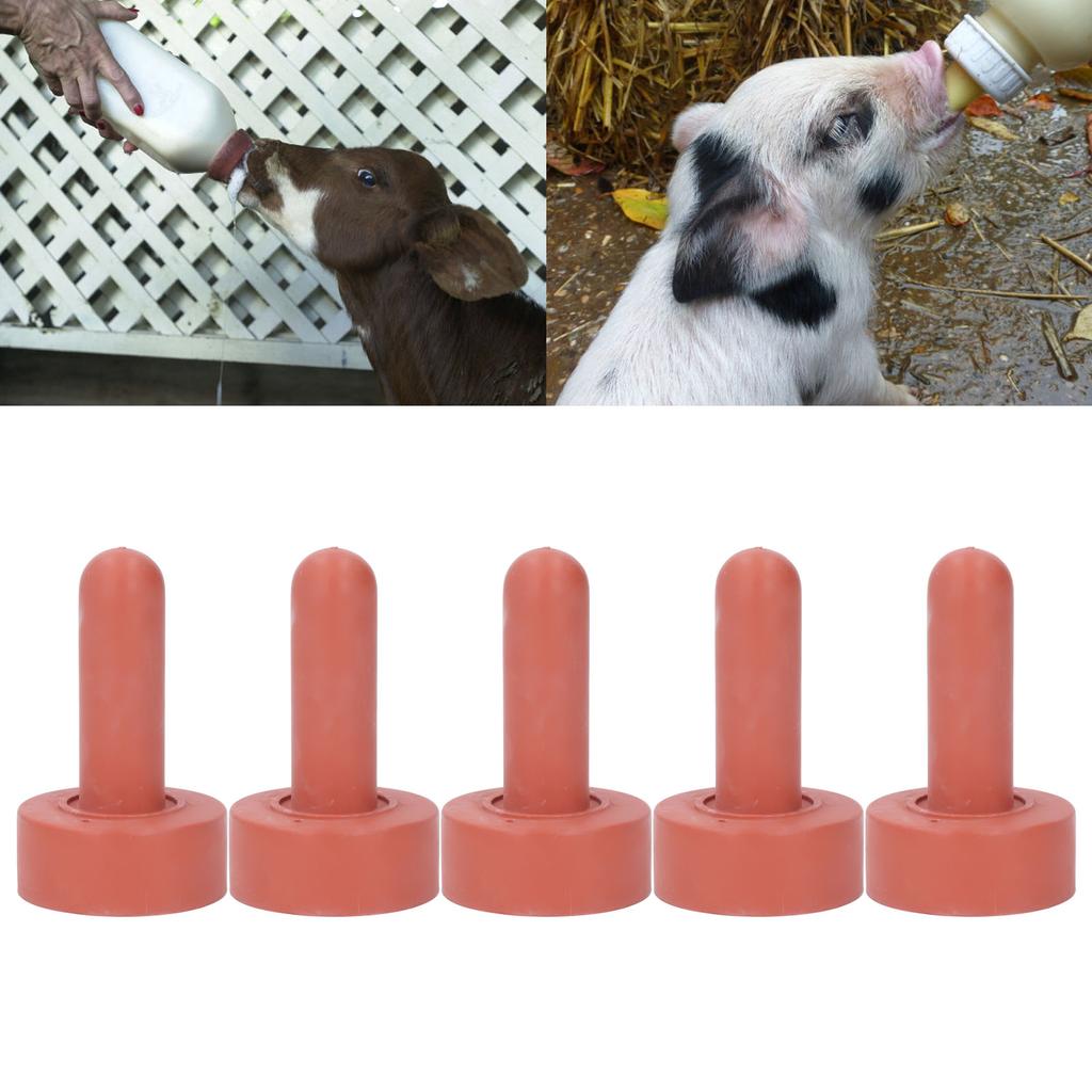 5pcs Small Animal Milk Drink Nipples Nurse Feeding Supplies Calf Nipples Silicone Livestock Nursing 