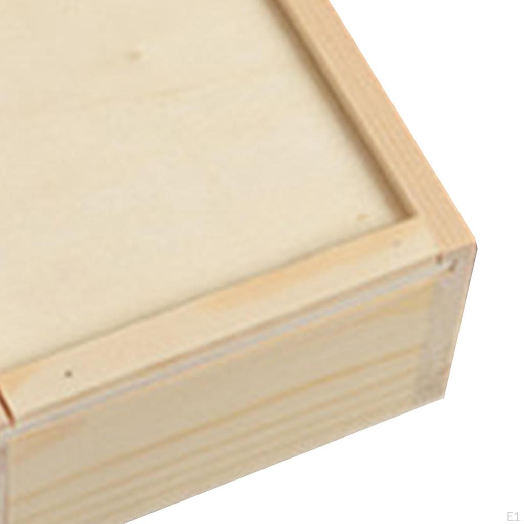 Drewniane pudełko na prezent, kwiat, niedokończony rustykalny pojemnik, drobiazg, cukierki ślubne na kartki