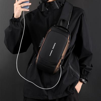 Anti-theft Crossbody Bag Shoulder Backpack with USB Charging Port Waterproof Sports Sling with Lock for Men And Women Travel Camping Daily Use