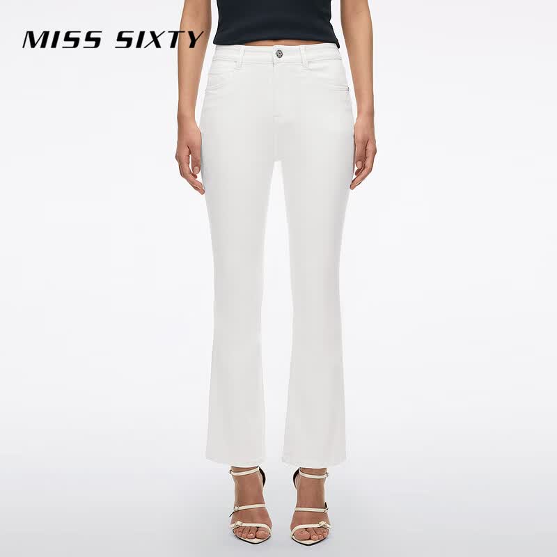 MISS SIXTY Women s Summer Slim Fit White Flare Jeans 29