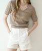 SLOWLOLLI Summer Cable V-Neck Knit_7 Colors