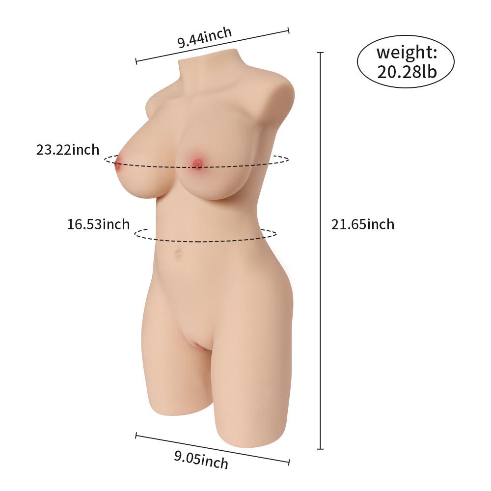 55cm*9.2kg 3D Silicone Sex Doll TPE Sexy Cleavage Vagina Love Anal Love Adult Sex Toys for Men Liquid Silicone Filled In The Chest Feel Softer