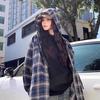 Women's 2025 Autumn/Winter Plaid Shirt - Korean Style, Loose Fit, Long Sleeve, Retro Casual, Plus Size for Couples