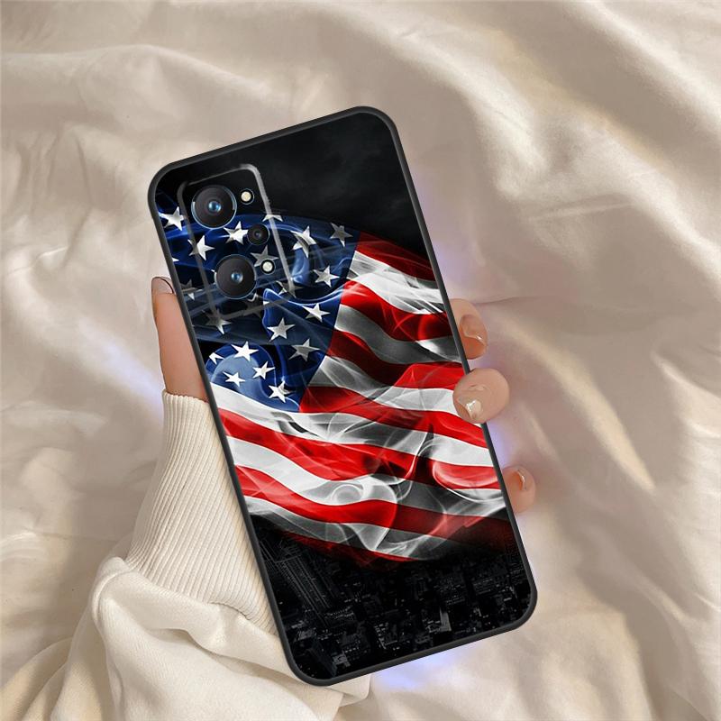 America USA Flag Case For Realme C55 C71 C75 C61 C53 C33 C63 C51 C65 C67 11 12 13 14 15 Pro Plus GT6 GT7 Pro