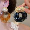 Silver Needle Retro Marbled Geometric Shell Ear Studs - High-End Personalized Fashion Earrings