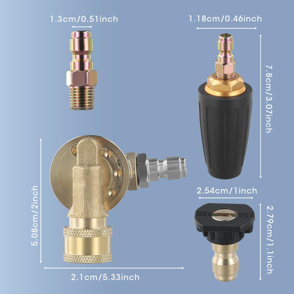 Duza Turbo pentru Mașină de Spălat cu Presiune, Duza Rotativă și 7 Duze, Conector Rapid 1/4 Inch, 4000 PSI