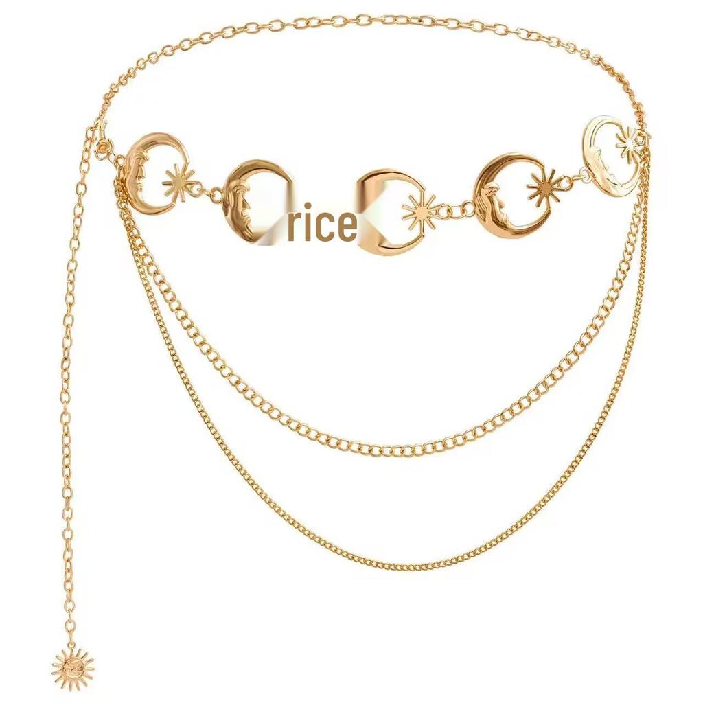 Sunflower Metal Waist Chain for Women - Adjustable European & American Style Waist Belt Ornament