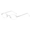 Oval Rimless Optical Plain Glasses for Women Trendy Ladies Blue Light Blocking Glasses Silver Gold Star Accessory Eyewear