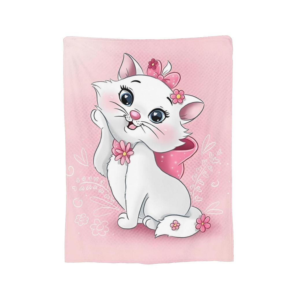Aristocats Marie Cat Blankets Cartoon Flannel Funny Warm Throw Blankets for Bedspread  Winter,