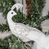 Simulation White Peacock Christmas Tree Decoration Natural Feather Pendant
