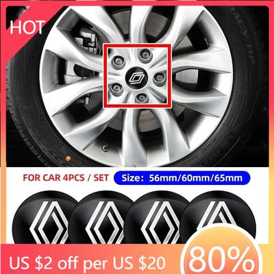 Capace roți 4 buc 56mm 60mm 65mm Capac central roată auto Sticker emblemă Capac jantă Pentru Renault koleos duster megane 2 logan clio Ac